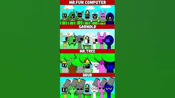 Mr.Fun Computer vs Garnold vs Mr.Tree vs Brud Incredibox Sprunki *MIX VERSION* #sprunki