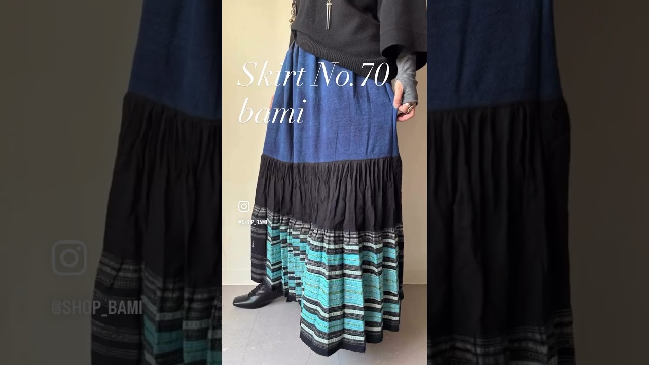 モン族スカート 070 ロング 裾ボリューム 贅沢に巻きスカート1枚使用