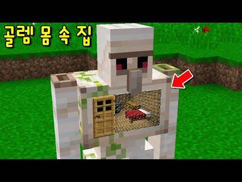 &amp;#39;몸 속에 집&amp;#39;이 있는 &amp;#39;골렘&amp;#39; 발견! 집 없는 초보를 도와준다고?! 이 골렘의 충격적인 정체..ㄷㄷ [마인크래프트]