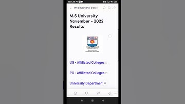 M.S University UG Affiliated Colleges November - 2022 Results