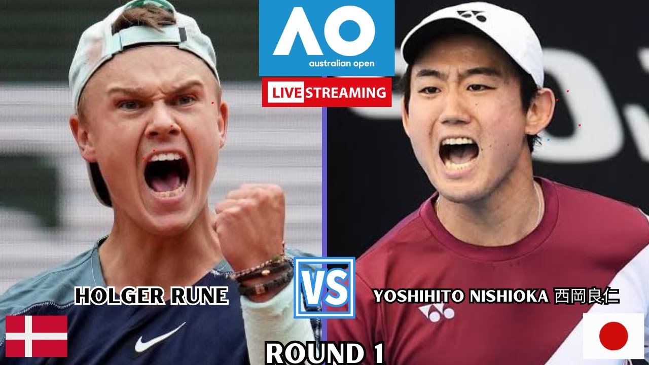 HOLGER RUNE VS YOSHIHITO NISHIOKA 西岡良仁 Live 3RD SET AUSTRALIAN OPEN