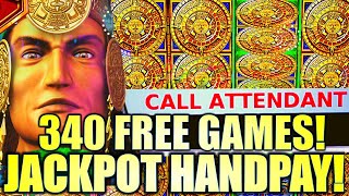 ★JACKPOT HANDPAY!★ 340 FREE GAMES TRIGGERED!! MAYAN CHIEF BOOSTED GREAT STACKS Slot Machine (KONAMI) screenshot 2