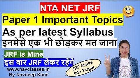 NTA NET JRF  Paper 1 Important Topics  As per latest Syllabus इनमेसे एक भी छोड़कर मत जाना