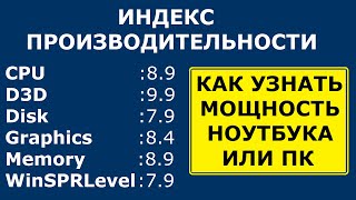 Как узнать мощность компьютера или ноутбука, индекс производительности Windows10