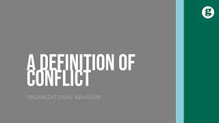 A Definition of Conflict