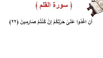 سورة القلم الأية 22