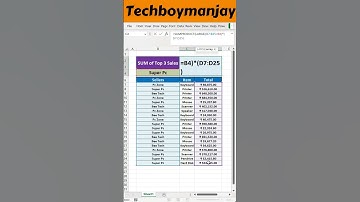 #shorts Excel Pro Trick  SUM Top N Values Based on Criteria in Excel   Sum Top 1, 2, 3 values with C