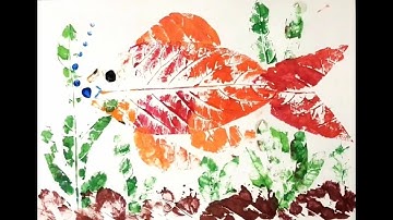 Hướng dẫn tạo hình cá từ lá cây- Tranh in màu nước- Sáng tạo với những chiếc lá