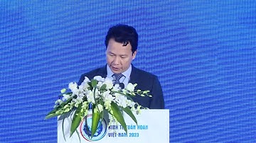 Bộ trưởng Bộ Tài nguyên và Môi trường Đặng Quốc Khánh phát biểu tại Diễn đàn Kinh tế tuần hoàn 2023