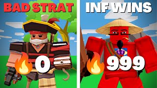 The BEST STRATEGY to win SOLO GAMES in Roblox Bedwars..