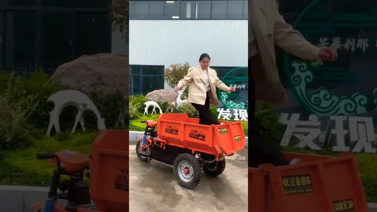 Electric tricycle 🛒! Automatic Trolley! Self unloading trucks!  Agrectual Trolley! #industrialtroley