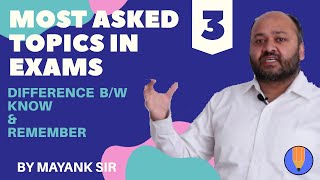 MOST IMPORTANT TOPICS | DIFFERENCE BETWEEN KNOW AND REMEMBER | TIPS BY MAYANK SIR | ENGLISH GRAMMAR