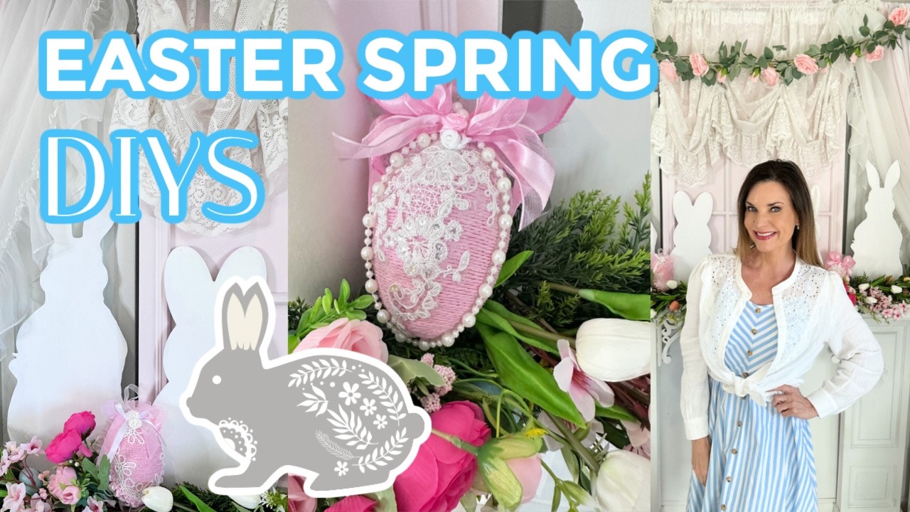 🐰🌷NEW! DIY (Pottery Barn dupe) DOLLAR TREE EASTER DECOR🐰🌷I Love Spring~ ep 1 Olivias Romantic Home