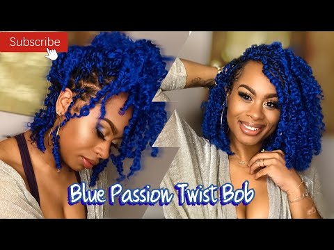 Electric Blue ⚡️Passion Twist Bob..For my braiders...Goddess Alert ?