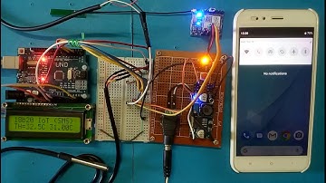 Arduino project :18b20 temperature sensor IoT with SMS notification demo