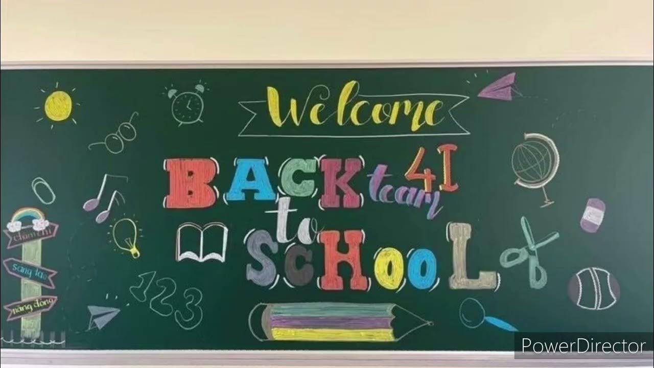Chalk Board Welcome back to school art ideas/Blackboard decoration ideas  for new Admission/Chalk Art 