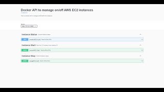 Docker API to manage on/status/off AWS EC2 instances