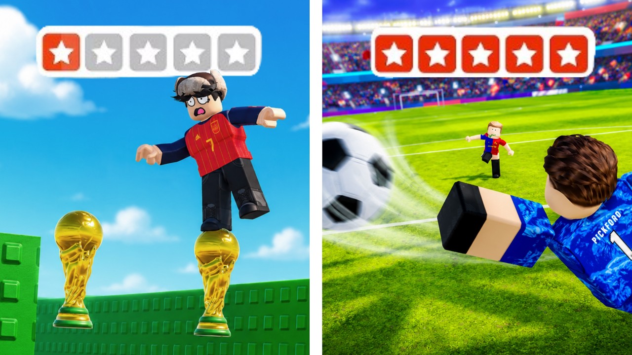 1-STAR vs 5-STAR WORLD CUP GAMES on ROBLOX - YouTube