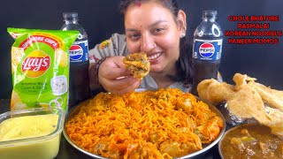 Eating korean Noodles, Paneer Momos, Chole Bhature, Rasmalai I Street Food Challenge I Foodie Gd 