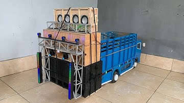 Miniatur sound horeg lengkap dengan perlampuan