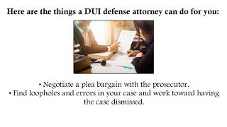 What a DUI Defense Attorney Do for Me