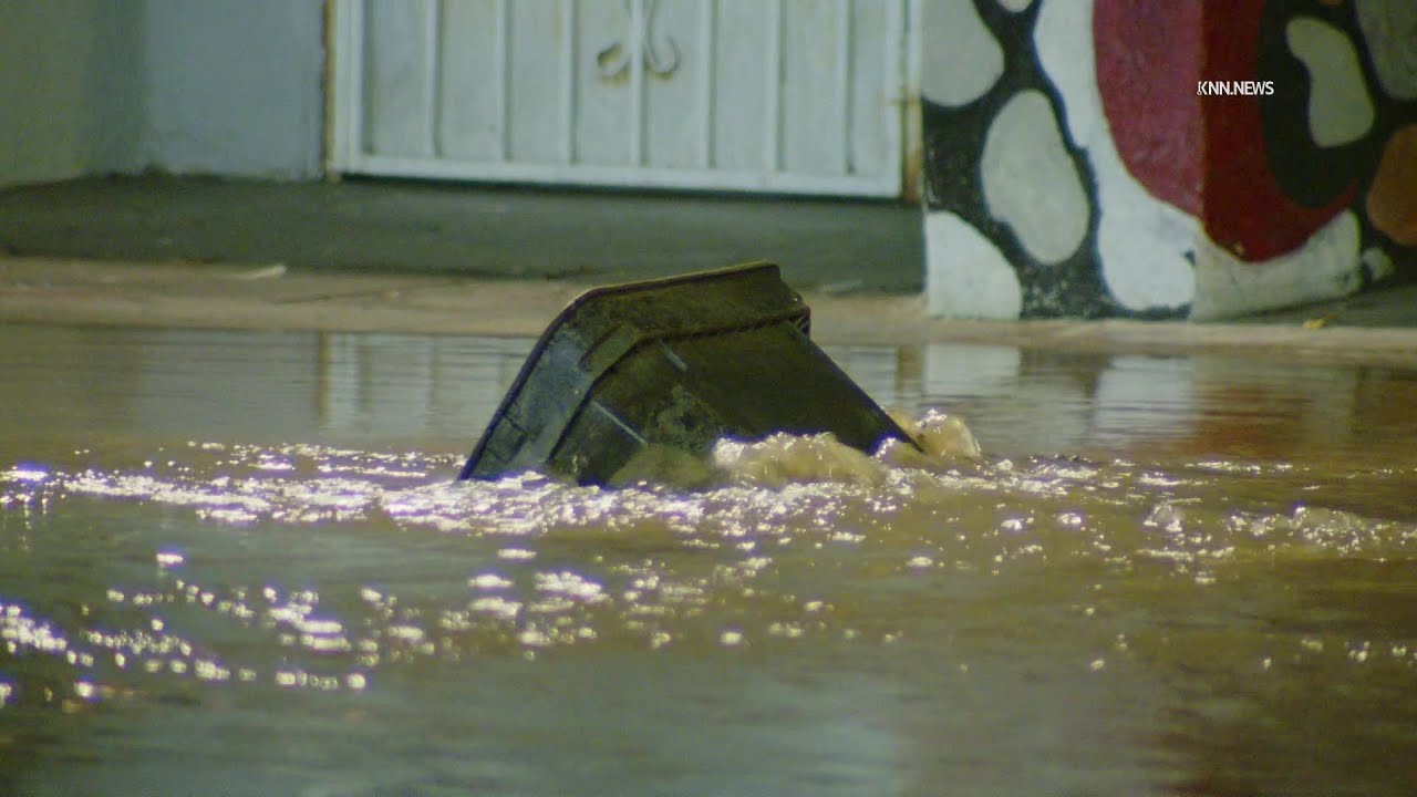 Water Main Break Floods Intersection in Boyle Heights - YouTube