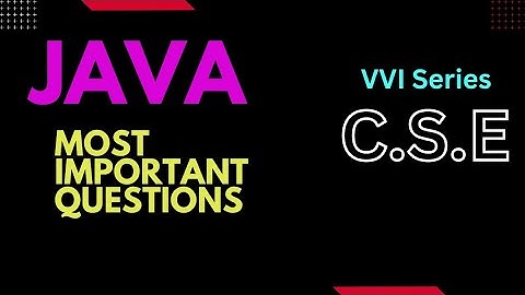 JAVA | Most important Questions| Diploma 5th semester| Jharkhand Diploma