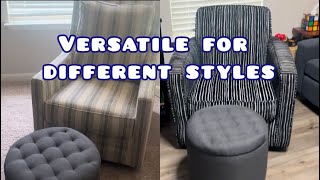 My First Round Ottoman 🪑 | Stylish Storage + How It Looks with Different Chairs