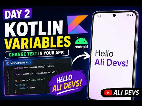 Variable In Kotlin || Change The Text That Displayed On Your App || #1million #androiddevelopment