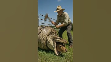 Will the old man manage to save the cow from the snake?🐄🐍❓노인이 소를 뱀에게서 구해낼 수 있을까? #cow