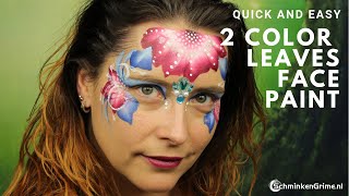 2 Color Leaves Face Paint Tutorial | Quick and Easy Face Paint | 2 Minute Face Paint