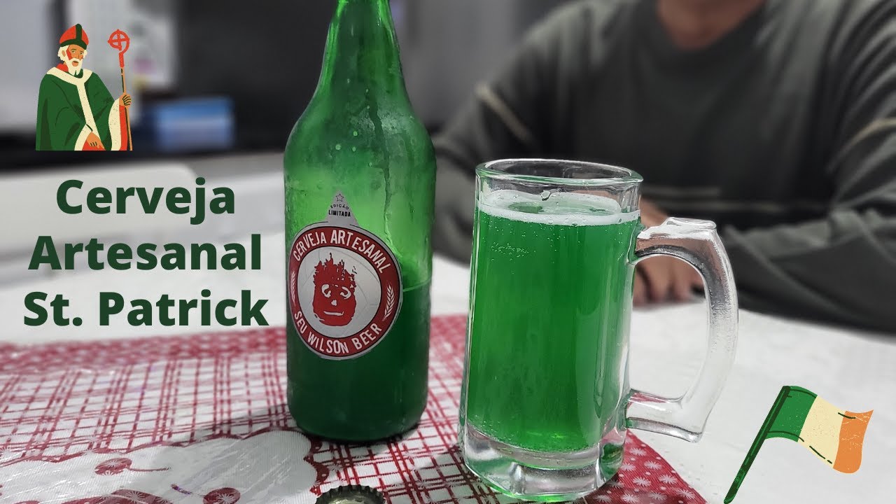 Cerveja artesanal verde St.  Patrick