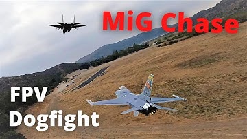 Mig Chase - EFlite F-16 FPV Staged Dogfight with Mig-29