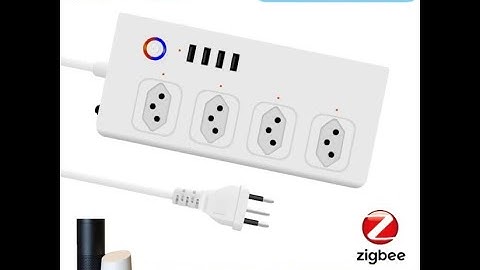 Brazil Smart Zigbee Power Strip, Tuya Zigbee Outlet With 4 Plugs and 4 USB Port, Individual Control,