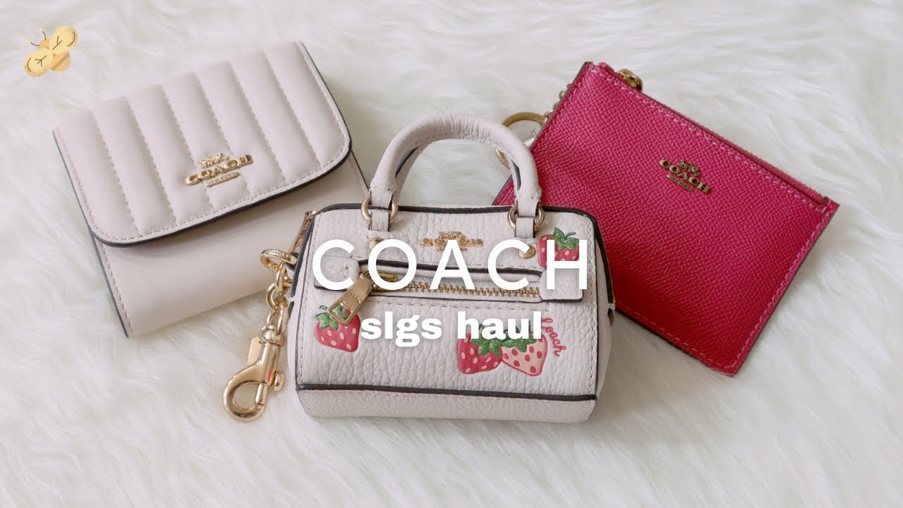 COACH SLGS HAUL ♡ mini rowan bag charm, small wallet, mini skinny id case  *details, what fits* 