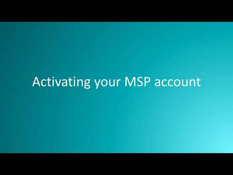 Activating your MSP account