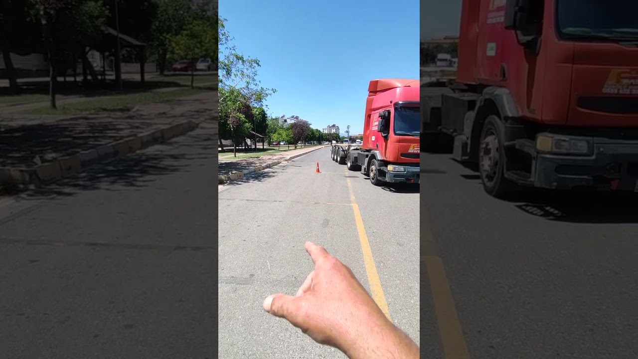 ERDAL HOCA İLE TIR ÇEKİCİ İLE PARELEL PARK ÇALIŞMASI.