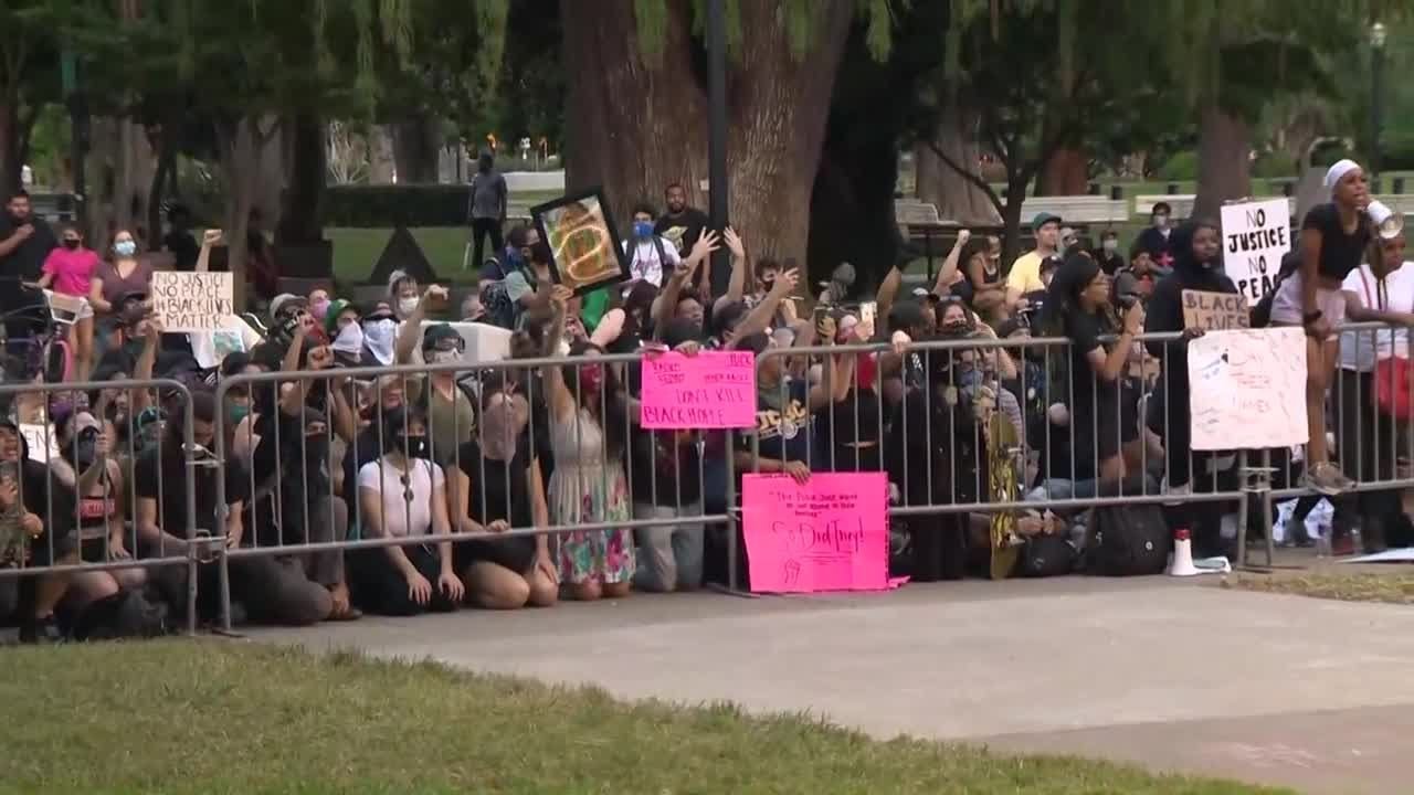 Protesters chant take a knee at CHP YouTube