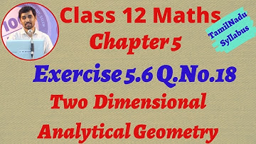 TN New Syllabus Class 12 Maths | Exercise 5.6 Q.No.12 | 2D - Analytical Geometry-II AlexMaths