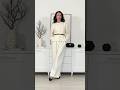 White Wide-Leg Trousers (Look 14/15). ❤️ and subscribe for more #outfitideas