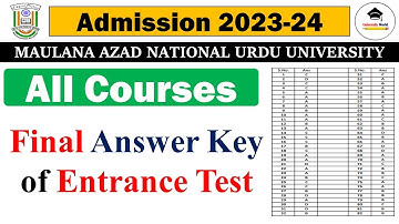 Manuu Entrance Exam Final Answer Key  of All Courses 2023-24 || B.Ed, B.Tech || @UniversityWorld