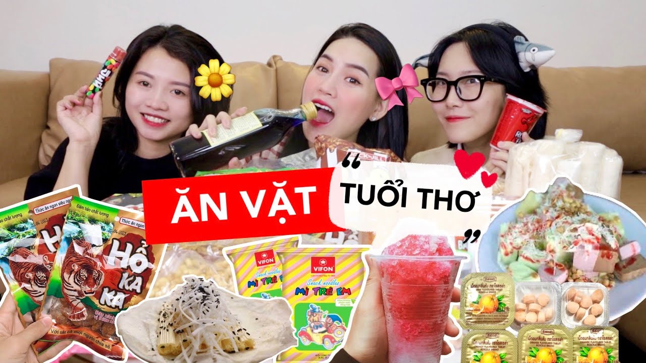 [Review] các món ăn vặt thần thánh thời ấu thơ???? TIỆM... - youtube