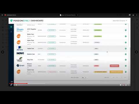 PensionSync Dashboard - quick overview