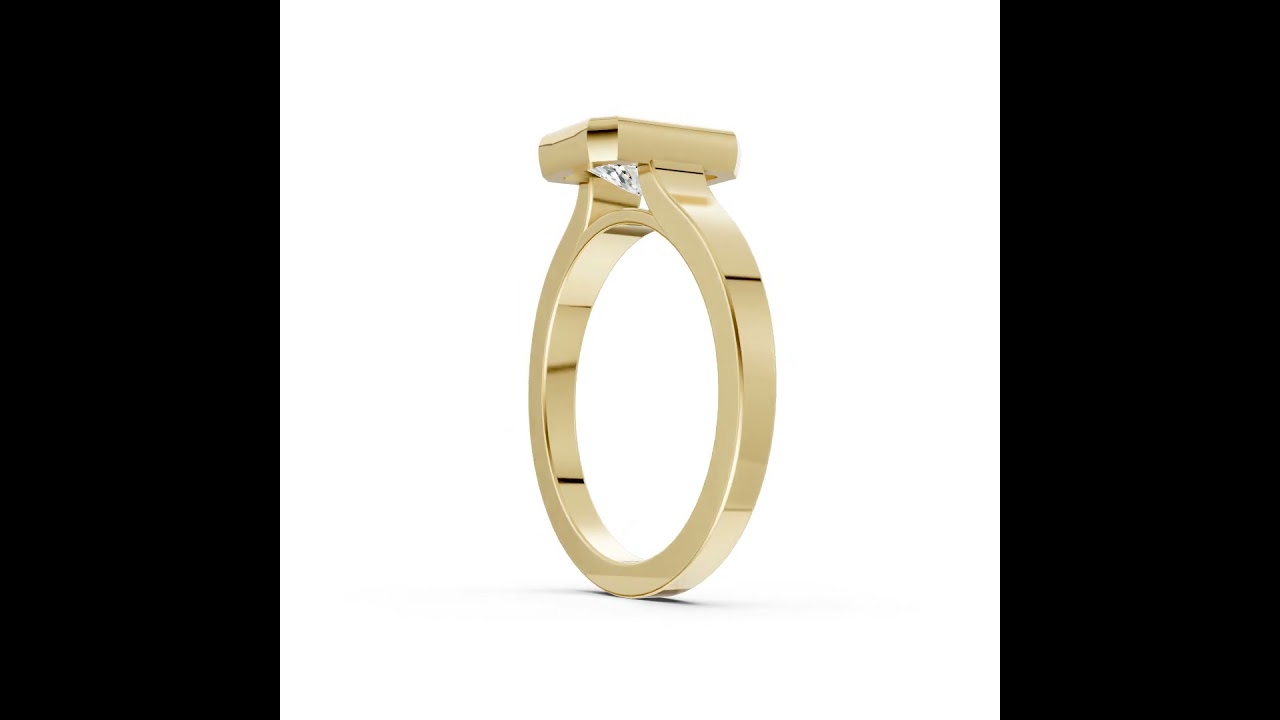 Radiant Cut Bezel Solitaire Lab Diamond Wedding Ring