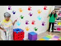 Emma and Wendy Pretend Play Hand Painting with Colorful Paint | Finger Paint Art for Kids