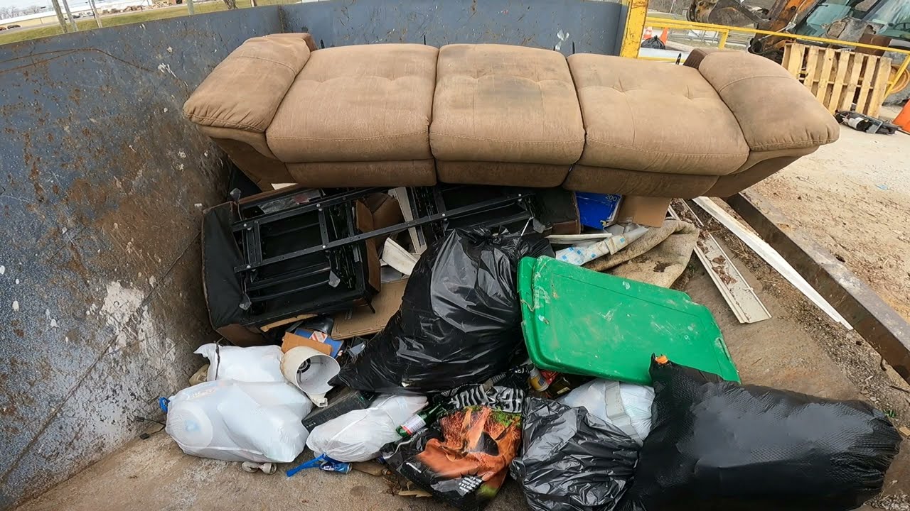 Couches and mixed garbage crush