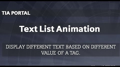 TIA Portal - Text List - Display different text