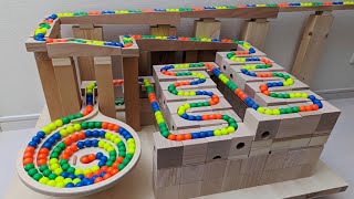 Marble Run ASMR ☆ Cuboro tower + Bornelund + Transparent  hose + HABA