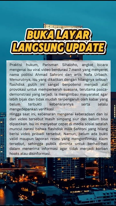 HEBOH! Isu Video 7 Menit Sahroni & Nafa Urbach 😱⁉️