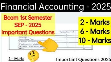 2025 Financial Accounting Bcom 1st Sem SEP important questions All Important Questions | February
